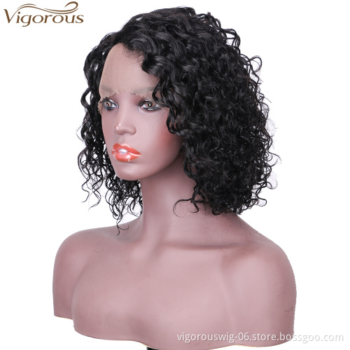 Vigorous Lace Frontal Human Hair Wig Pre Plucked Short Curly Brazilian Hair Wigs for Black Women 100% Real Hair